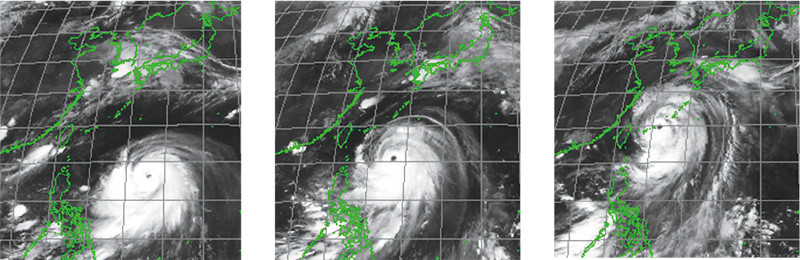 図。太平洋上から沖縄地方に接近する平成26年台風第8号の監視