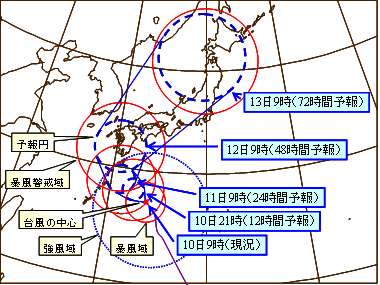 現在の台風予報図