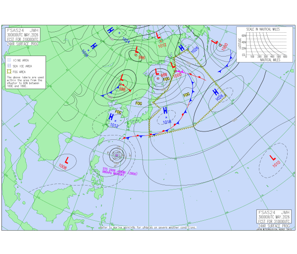 アジア太平洋 24時間予想図