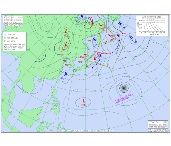 アジア太平洋 24時間予想図