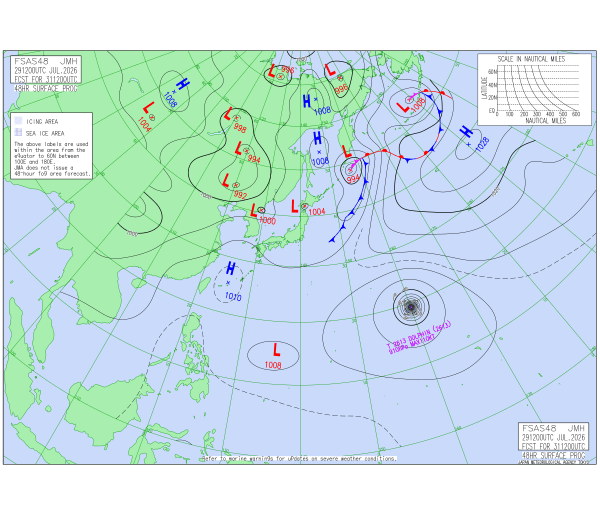 アジア太平洋 48時間予想図