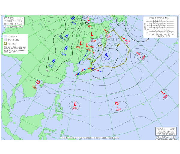 アジア太平洋 24時間予想図