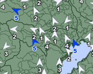 Map Wind direction and speed