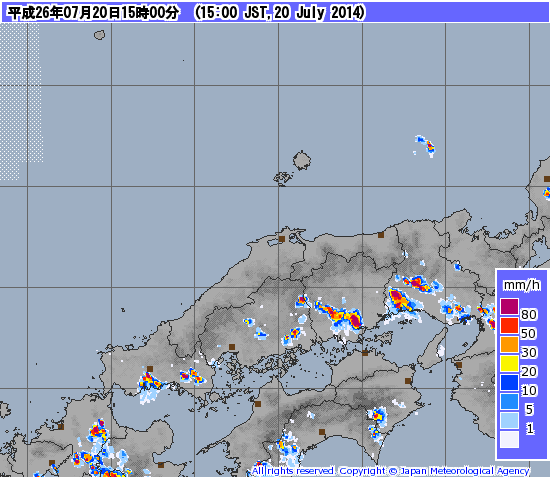 Radar observation (Kinki area)_Cold front