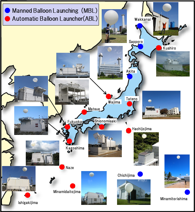 Radiosonde observation network (as of April 2023)