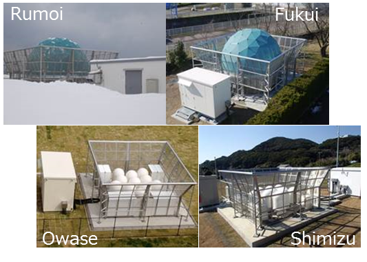 WWind profiler observation stations (Rumoi, Fukui, Owase, Shimizu)