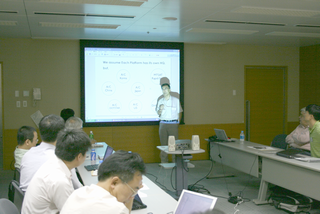 Dr. Tetsuo NAKAZAWA, making a presentation