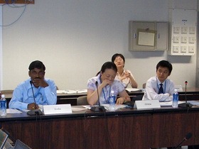(From left to right in the front row) Dr. Sivananda Pai (India), Dr. Yan Yuping (Beijing Climate Center, CMA) and Mr. Yu Jun (CMA)