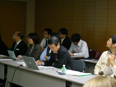 Mr. Hideyuki Sasaki, Counsellor of JMA, reporting the JMA's implementation plan of this project (7 April 2008)