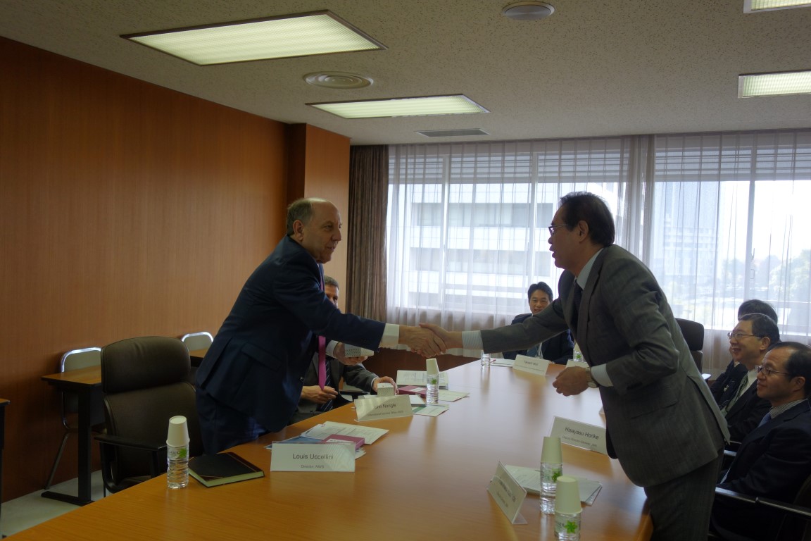 Dr. Hashida greeting Dr. Uccellini