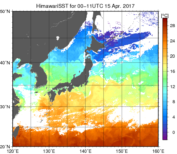 Detailed sea surface temperature data 