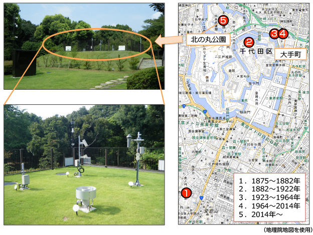 図。「東京」の気象観測地点