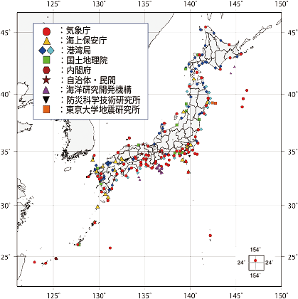 図。津波観測網