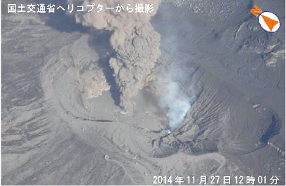 写真。阿蘇山　中岳第一火口内及びその周辺の状況