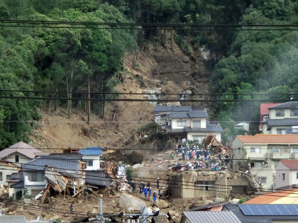 写真。広島県広島市で発生した土砂災害