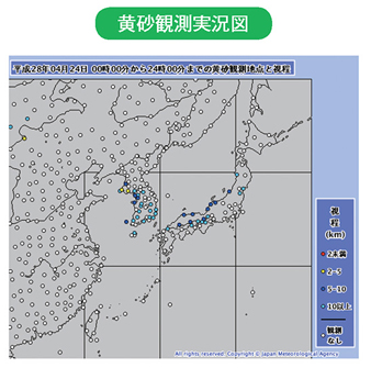 黄砂観測実況図