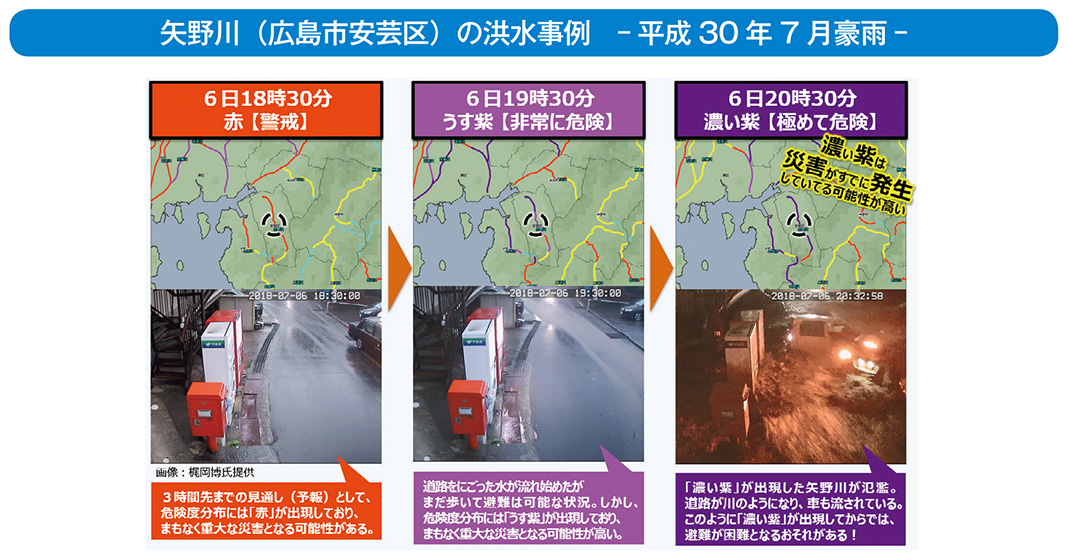 矢野川（広島市安芸区）の洪水事例-平成30年7月豪雨-