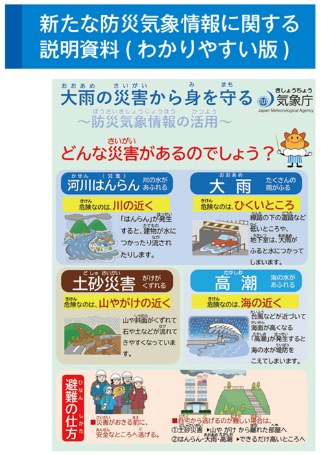 新たな防災気象情報に関する説明資料( わかりやすい版)