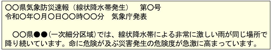 線状降水帯予測間マップの例