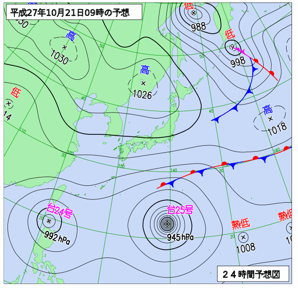 予想天気図（日本周辺域）の説明