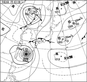 天気図_台風によるエコー