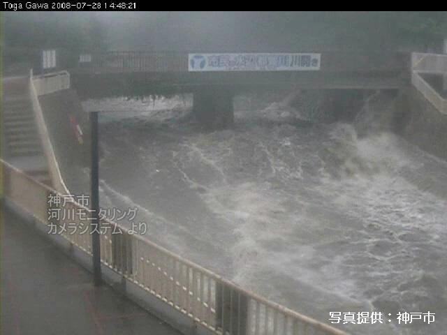 増水時の都賀川