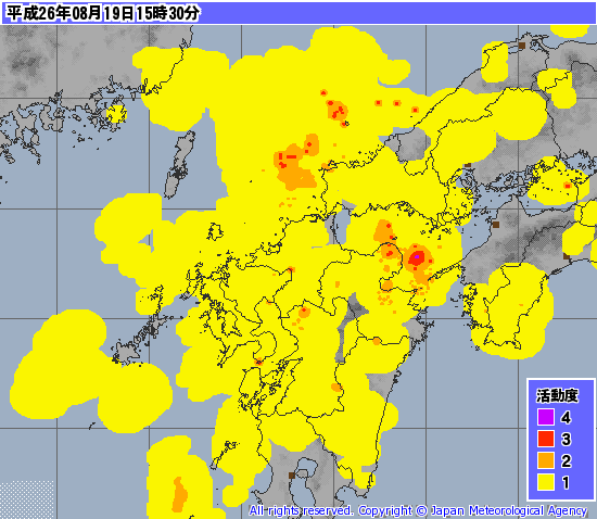 雷ナウキャストの表示例