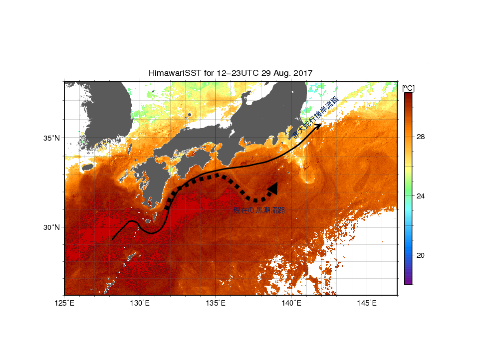 ひまわり海面水温画像