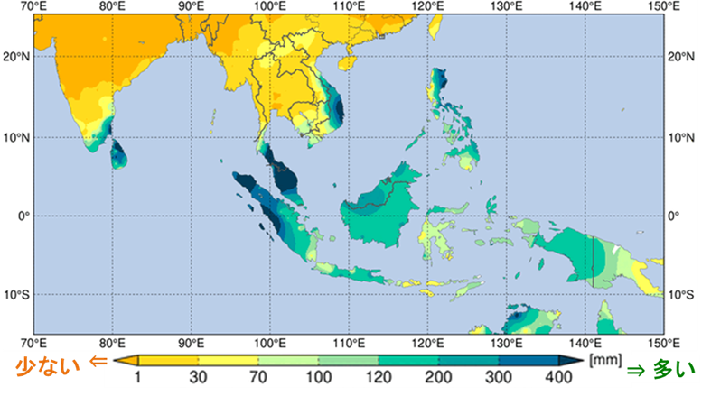 総降水量の分布